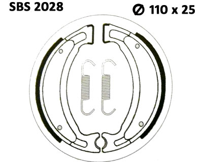 Front brake shoes SBS - 2028 - ATC YAMAHA YT175-200 YTM225