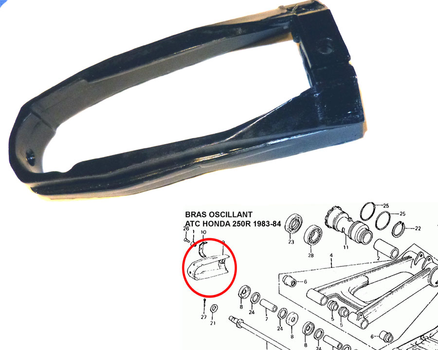 Slider chain RED new ATC HONDA 250R 1983-84