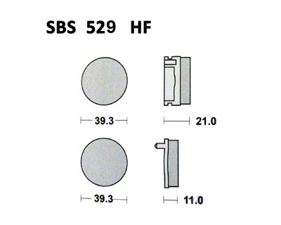 Front brake pad SBS - 529 HF - HONDA FL 250