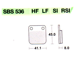 Front brake pad SBS - 536SI - ATC HONDA 250R - YAMAHA