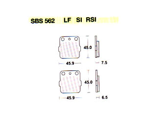 Rear brake pad SBS 562HF ATC HONDA 200/250/350