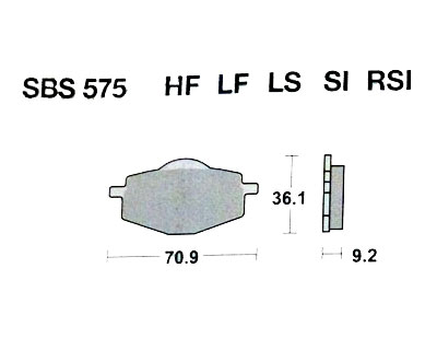 Brake pad SBS - 575SI ATC YTZ tri-z