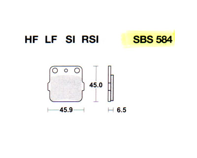 Front brake pad SBS - 584SI - ATC HONDA 250R 82-84