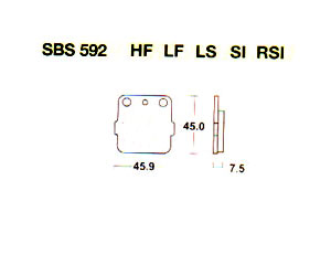 Front brake pad SBS 592SI ATC HONDA 200X- KXT 250 87