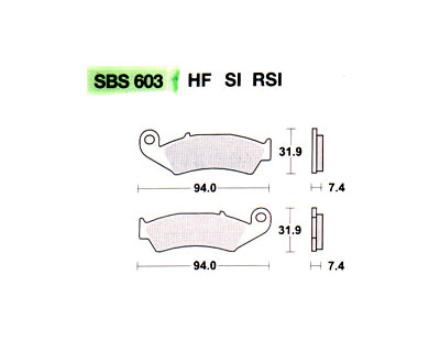 Front brake pad SBS - 603SI - ATC HONDA 350X 1986