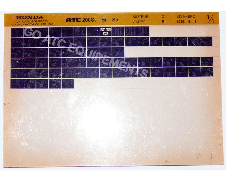Microfiche HONDA ATC 200SE-SF-SG 1984-1985-1986 Occasio