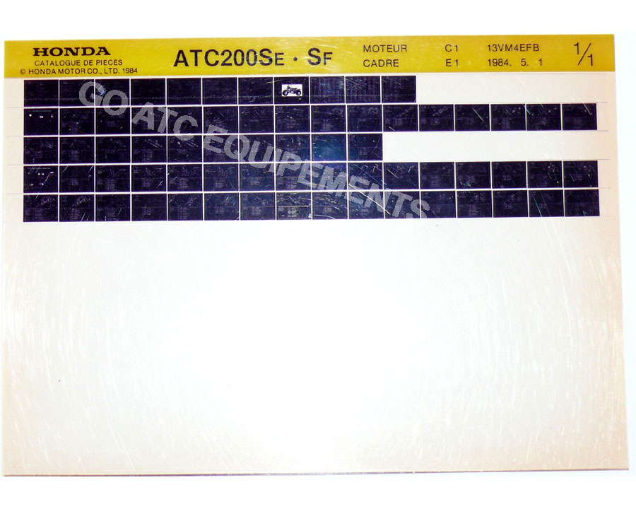 Microfiche HONDA ATC 200SE-SF 1984-1985 Used