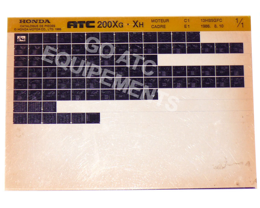 Microfiche HONDA ATC 200XG-H - 1986-1987 Occasion